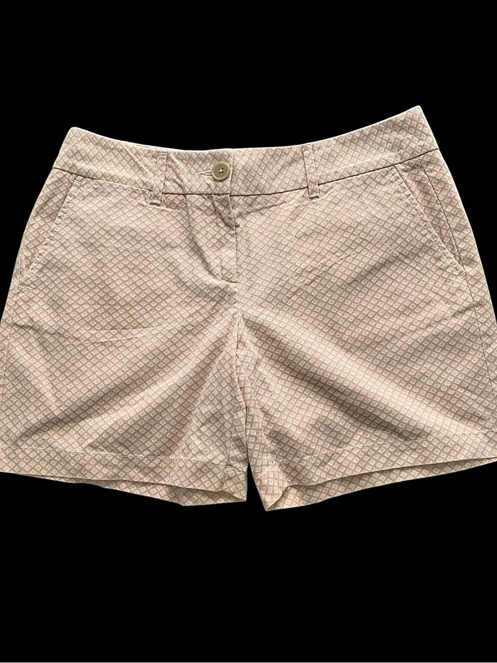 LOFT Women's Geometric High Waist Shorts Pink & White Size 4